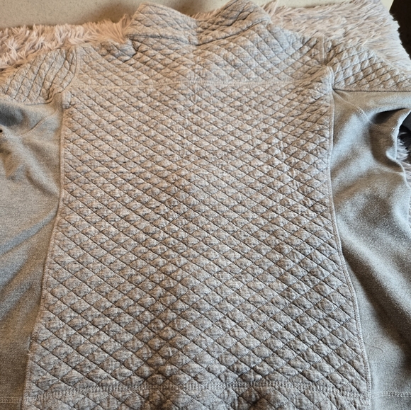 Christopher & Banks Gray Quilted Zip Up Sweatshirt jacket Size Large - Picture 14 of 14